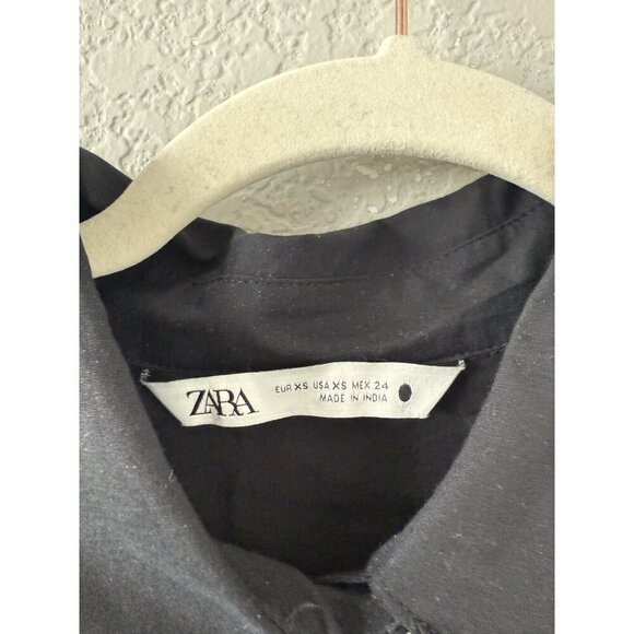 Zara Eyelet Beaded Cutout Pineapple Embroidery Button Up Top Boho Whimsigoth XS - Picture 10 of 12